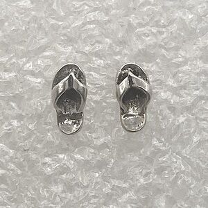 Vtg Sterling Silver Sandal Thong Slipper Chancla Mini Stud Earrings 8mm
